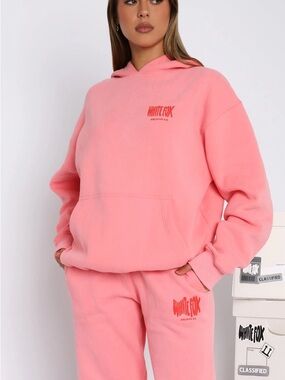 White Fox Boutique Archive 6.0 Oversized Hoodie in Melon - Logo Front and Back